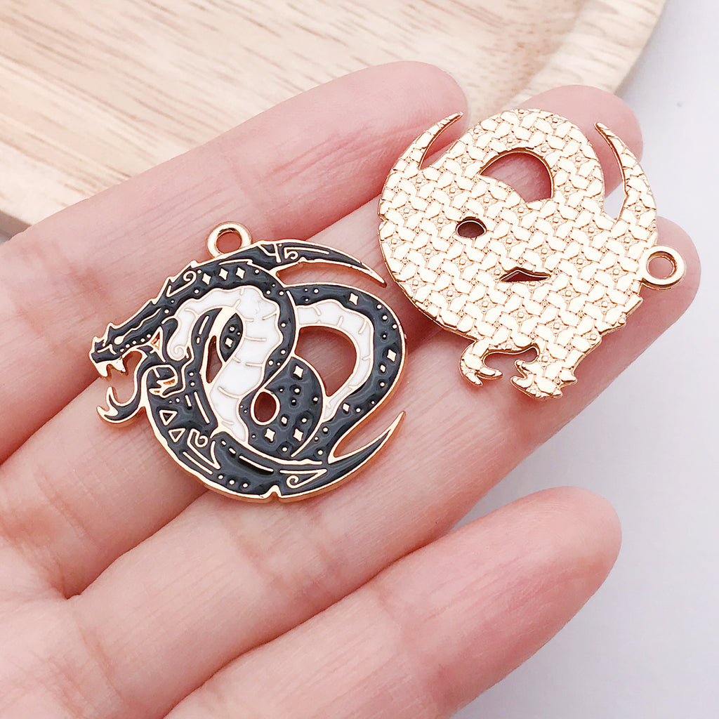 Zinc Alloy Flying Dragon Roc Nine Tailed Fox Phoenix Bird Charm Pendant for DIY Necklace