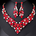 Black Silver Tone Green Pearl Leaf Cluster Crystal Pearl Look Seven Designs Metal Necklace view 7