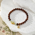 Wood Bead Stretch Bracelet Gourd Charm Stone Mix 2 Styles view 4