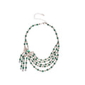 Green Crystal Bow Layered Statement Necklace Jewelry view 5