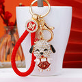 Mixed Jeweled Spotted and Round Face Dog Keychains in Five Options view 3