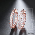 Marquise Crystal Huggie Hoop Earrings in Three Metal Tones view 4