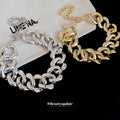 Chunky Oval Link Chain Necklace in Gold Tone or Silver Tone view 4