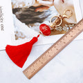 Red Lantern Tassel Keychains in Plain and Fortune Braided Configurations view 2