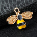 Gold Tone Alloy Enamel Bee Charm Pendant Rhinestone Wings Two Styles view 7