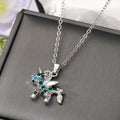 Gold and Silver Tone Crystal Unicorn Pendant Necklaces view 4