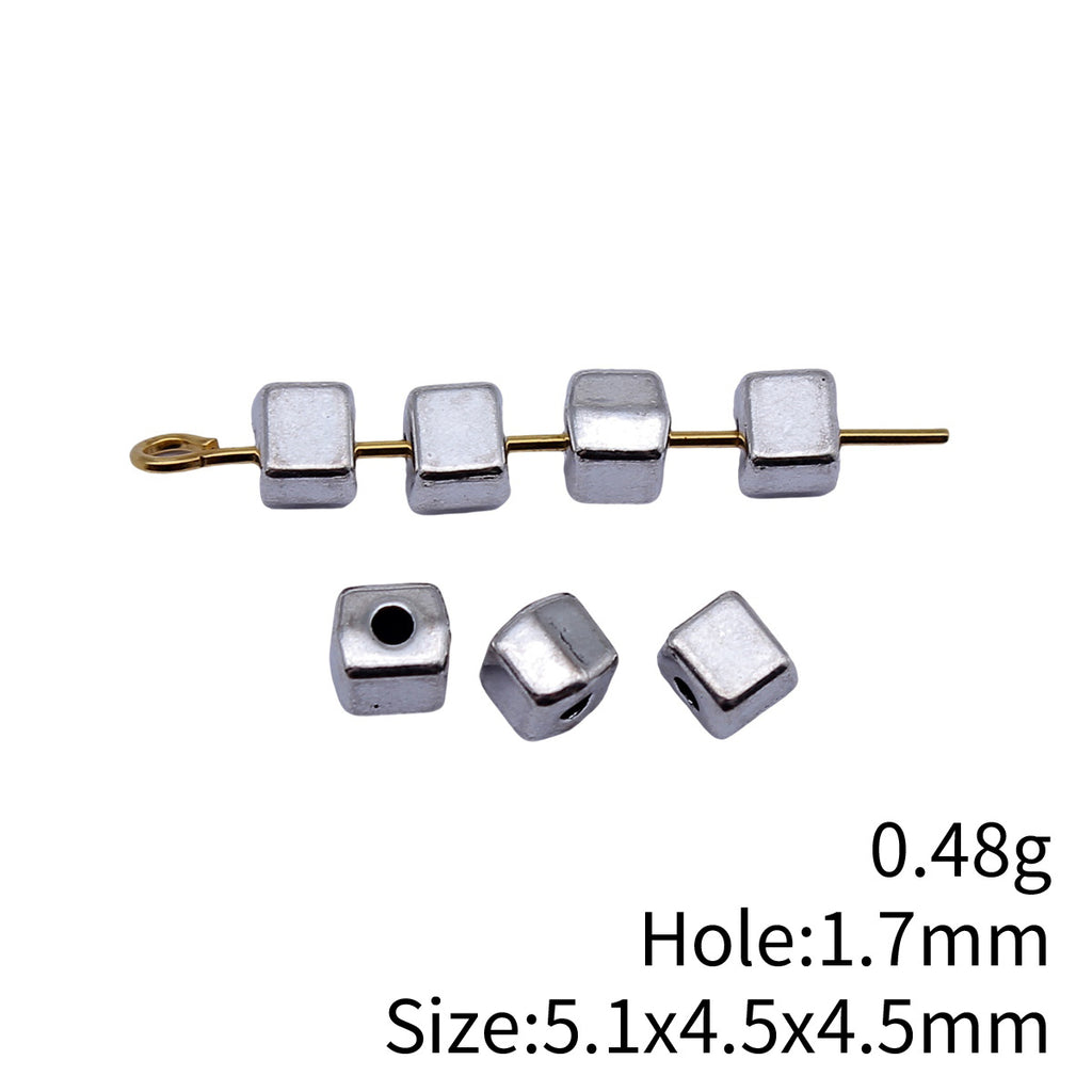 5.1x4.5x4.5mm 0.48g Antique Silver Zinc Alloy Square Small Hole Spacer Beads for Bracelet Necklace DIY