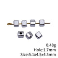Plain Cube Spacer Bead in Antique Silver Metal Finish view 3