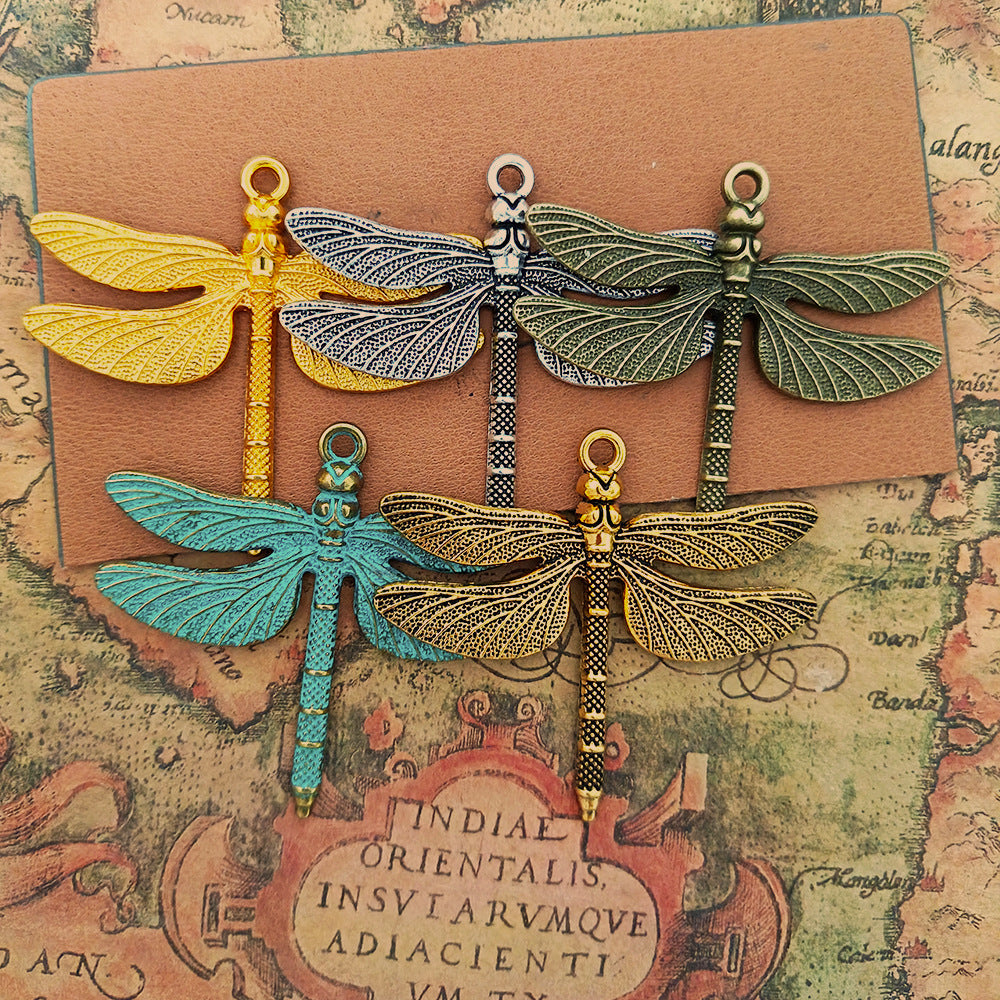 Large Dragonfly Alloy Pendant Charm 71x63mm