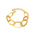 Textured Oval Link Bracelet in Gold and Silver Tone view 5