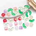Translucent Glass Tulip Flower and Leaf Beads in Ten Colors view 3