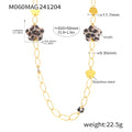 Leopard Acrylic Circle Long Sweater Necklaces Gold Steel view 11