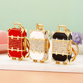 Jeweled Suitcase Keychains with Braided and Bare Wrist Loop Options view 2