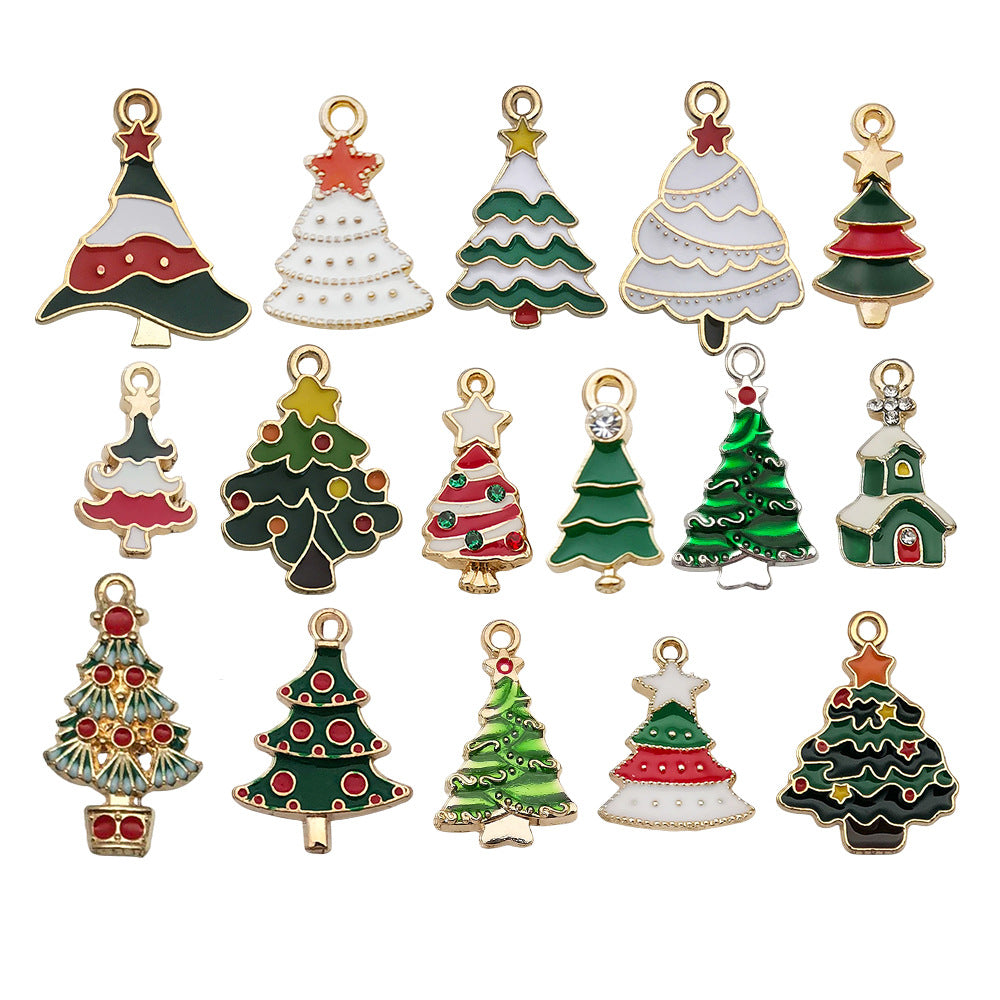 Enamel Zinc Alloy Santa Claus Reindeer Tree Snowflake Charm Pendant for Christmas Jewelry