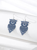 Silver Tone Openwork Owl Hook Earrings in Six Colors view 4