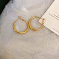 Classic Rounded Hoop Earrings in Three Sizes and Two Tones view 11