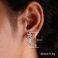 Silver Tone Crystal Leaf Tassel Drop Earrings Fashion Jewelry view 4