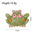 Green Gold Tone Frog Crystal Enamel Twelve Designs Metal Brooch Pin view 4