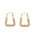 Gold U Shape Pave Crystal Geometric Hoop Earrings Pair view 5