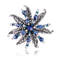 Flower Crystal Metal Brooch Pin 6.5 x 6.5 cm for Jackets and Lapels view 1