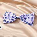Printed Satin Evil Eye Bow Hair Clips in Nine Designs view 9