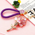 Enamel Rose Keychains in Five Plain and Five Fortune Cord Options view 4