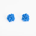 Blue Layered Chrysanthemum Flower Statement Stud Earrings view 5