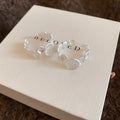 Crinkled Disc C Shaped Stud Earrings in Two Finishes view 7