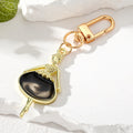 Gold Tone Resin Girl Silhouette Clip Keychains in Six Colors view 3