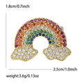 Small Rainbow Crystal Brooch with Cloud Ends for Jackets, Coats, and Scarves view 5