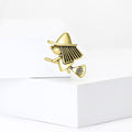 Cute Witch Broom Metal Brooch Gold Silver Two Styles view 4