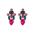Multicolor Crystal Cluster Statement Earrings Fashion Jewelry Accessories view 5