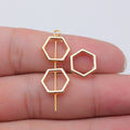 Open Hexagon Small Hole Metal Beads in Three Finishes view 4