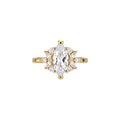 Marquise Clear Crystal Open Rings Silver and Gold Tones view 5