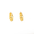 Textured Chain Link Gold Tone Chunky Hoop Earrings view 5