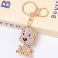 Rhinestone Spotted Puppy Keychain Crystal Dog Bag Charm view 7