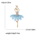 Ballerina Brooch With A Slender Dancer Figure, Crystal Bodice, And Translucent Petal Skirt view 10