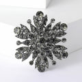 Layered Crystal Flower Cluster Brooch in Three Metal Tones view 7