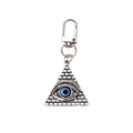 Gold and Silver Tone Triangle Evil Eye Clip Keychains view 5