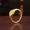 Sun Face Signet Ring Titanium Steel Gold Or Steel Tone view 4