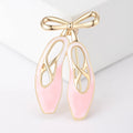 Gold Bow Ballet Slippers Brooch Enamel Four Colors view 6
