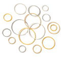Smooth Round Metal Hoop Components in Gold and Silver Tones view 1