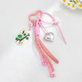 Paracord Charm Keychain with Acrylic Flower or Heart Pendant view 3