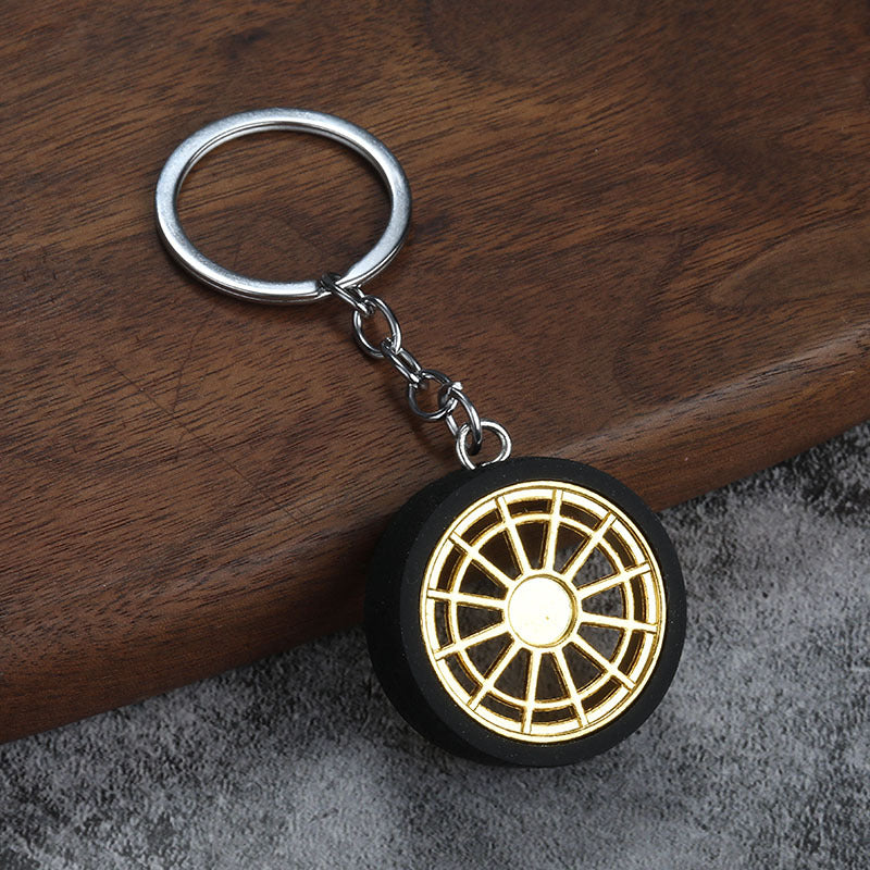 Metal Wheel Rim Tire Keychain Creative Car Modification Accessory