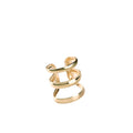 Gold and Silver Triple Open Band U-Shaped Ear Cuffs view 5