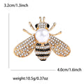 Crystal Bee Brooch Pearl Body Gold Silver Champagne view 4