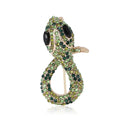 Coiled Crystal Snake Brooch in Four Jewel Tone Colorways view 5