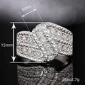 Leaf-Shaped Pave Extra-Wide Statement Ring In Silver Tone view 5