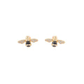 Yellow Black Bee Crystal Look Gold Small Stud Earrings view 5