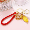 Yellow Leaf and Coin Charm Keychains with Fifteen Braided Strap Options view 8